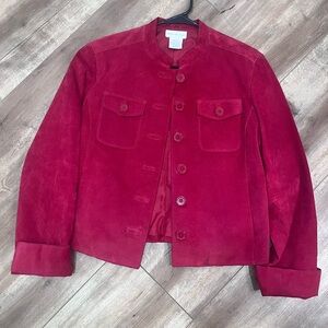 Worthington Women's Red silk suede Blazer